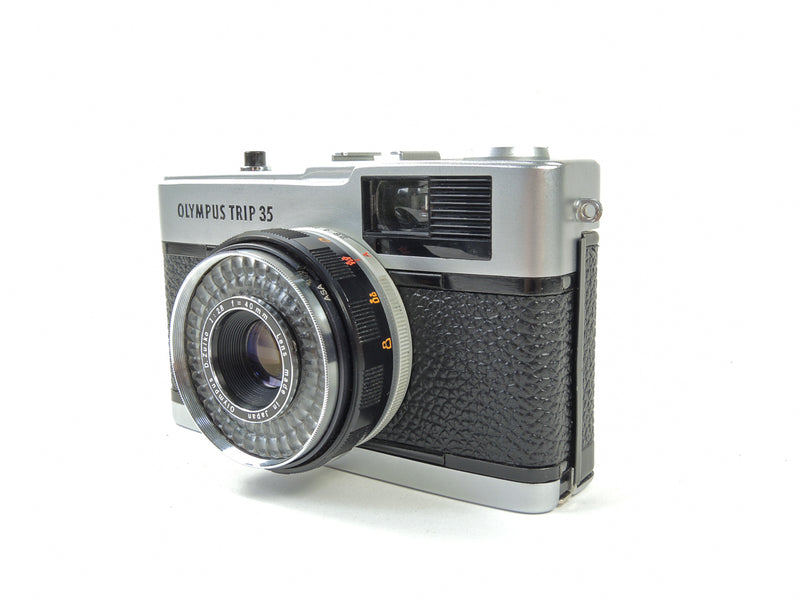 Olympus Trip 35 - late in black cowhide leather