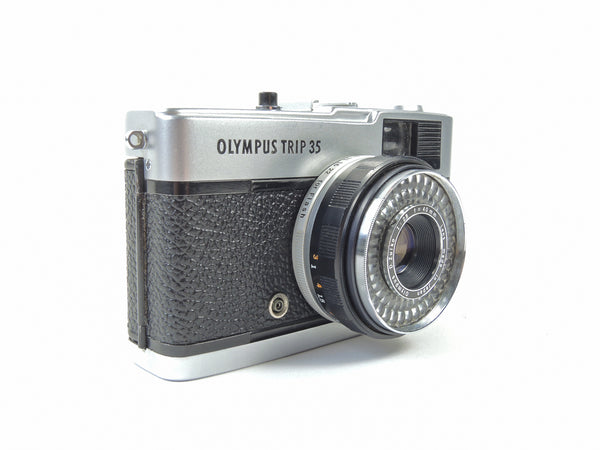 Olympus Trip 35 - late in black cowhide leather