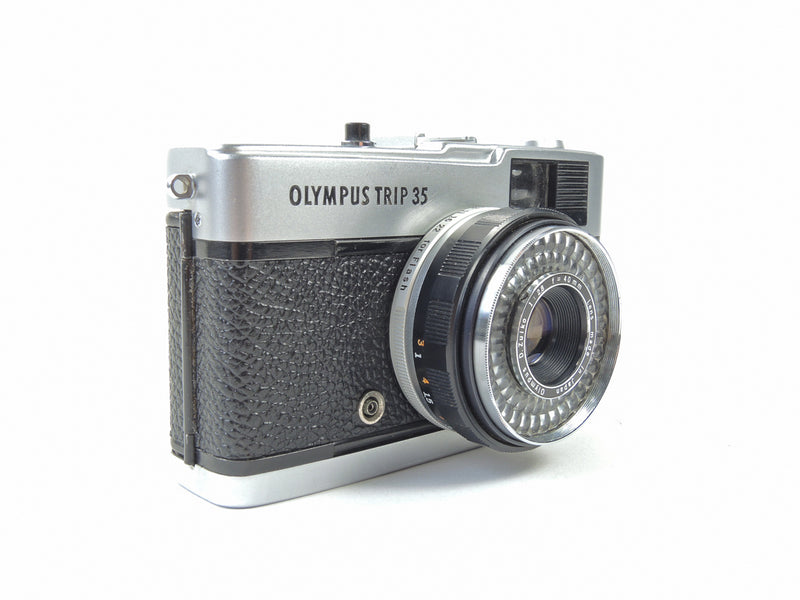 Olympus Trip 35 - late in black cowhide leather
