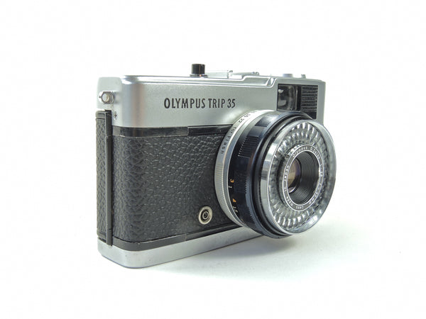 Olympus Trip 35 - late in black cowhide leather
