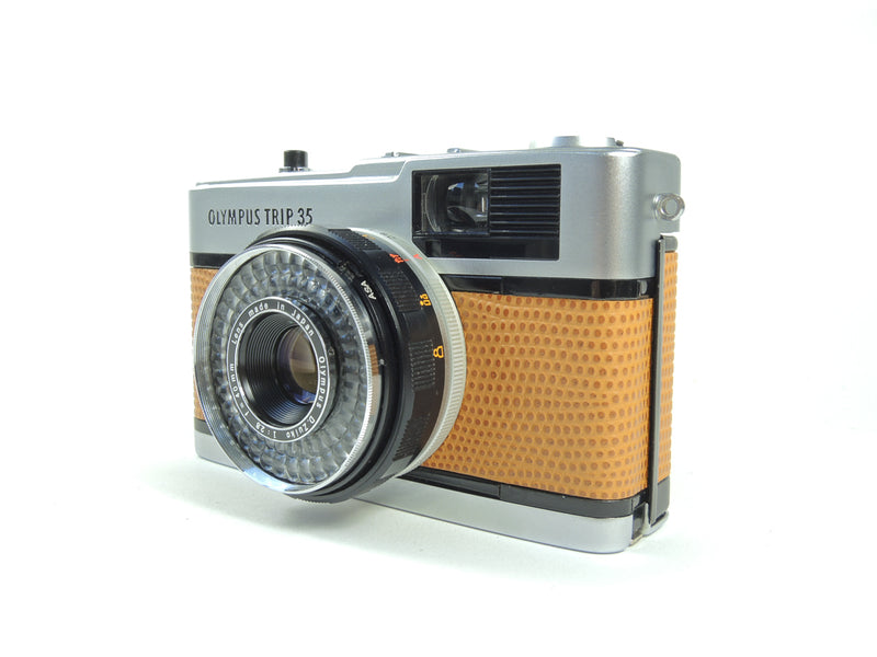 Olympus Trip 35 - Late in Tan Lizard cowhide leather