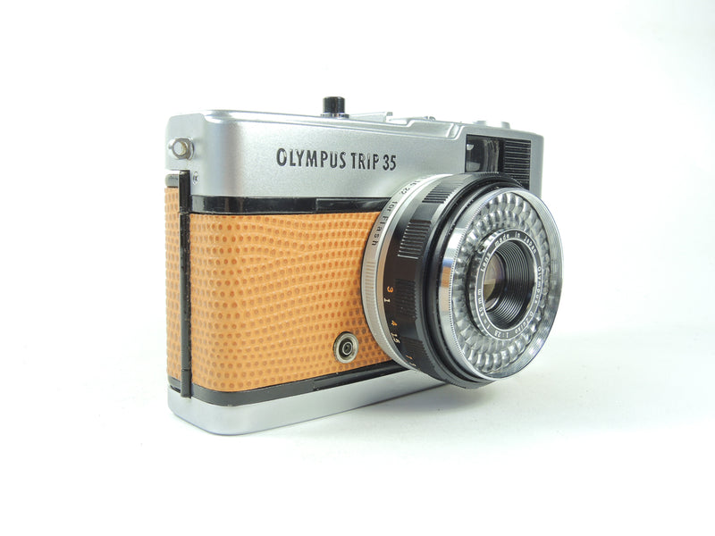 Olympus Trip 35 - Late in Tan Lizard cowhide leather