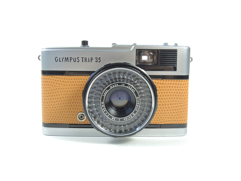 Olympus Trip 35 - Late in Tan Lizard cowhide leather