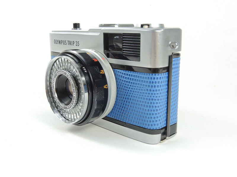 Olympus Trip 35 - late in Light Blue Lizard Cowhide Leather