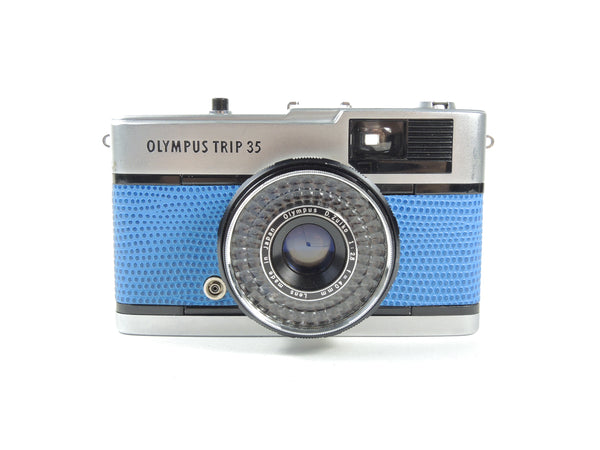 Olympus Trip 35 - late in Light Blue Lizard Cowhide Leather