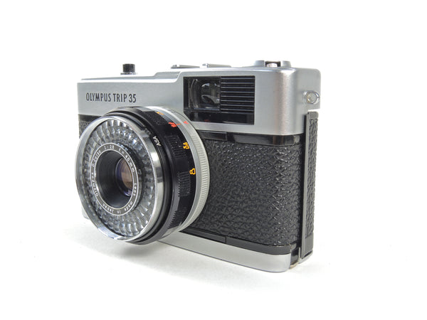 Olympus Trip 35 - late in black cowhide leather