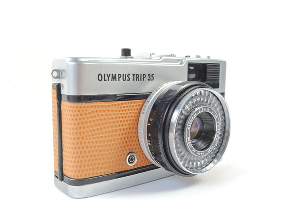 Olympus Trip 35 - Late in Tan Lizard cowhide leather