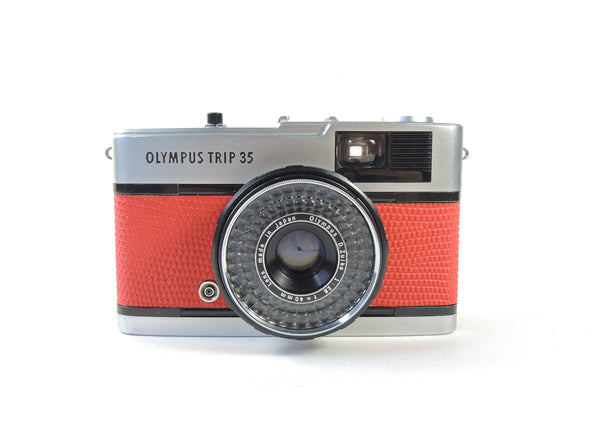 Olympus Trip 35 - late version in Red Lizard Cowhide Leather