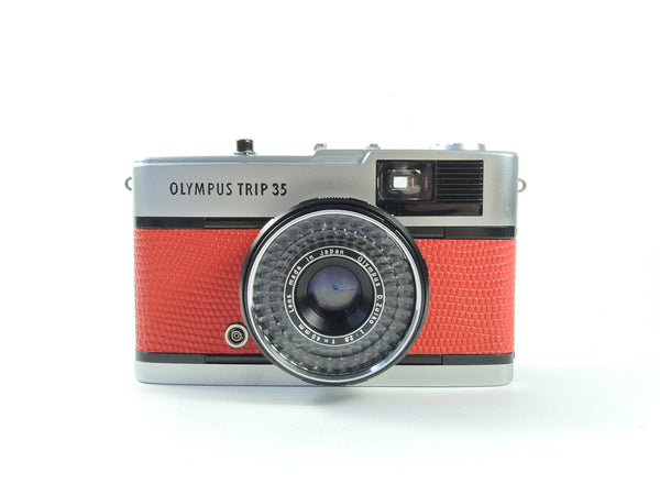 Olympus Trip 35 - late version in Red Lizard Cowhide Leather