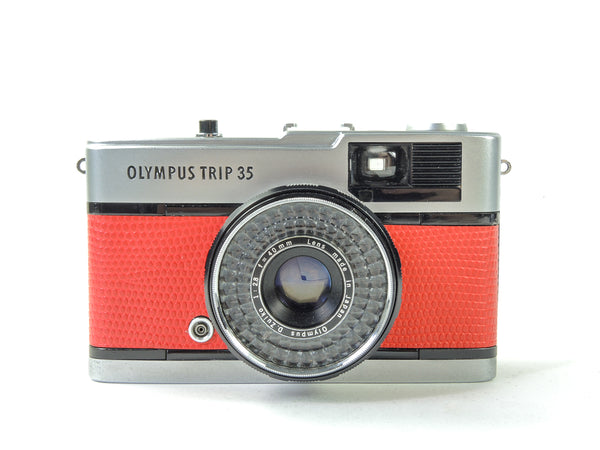Olympus Trip 35 - late version in Red Lizard Cowhide Leather