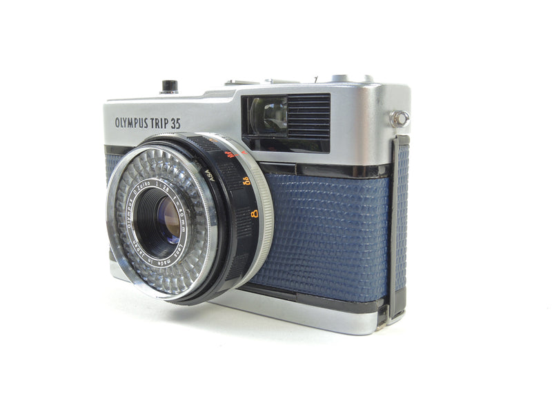 Olympus Trip 35 - late in Navy Blue Lizard Cowhide Leather