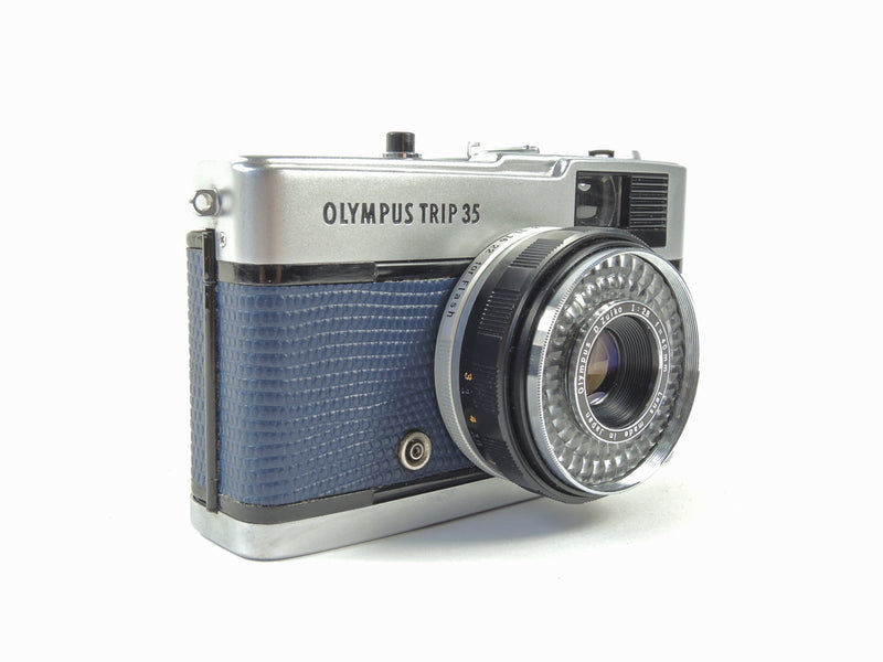 Olympus Trip 35 - late in Navy Blue Lizard Cowhide Leather