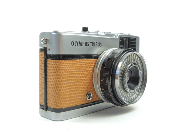 Olympus Trip 35 - Late in Tan Lizard cowhide leather