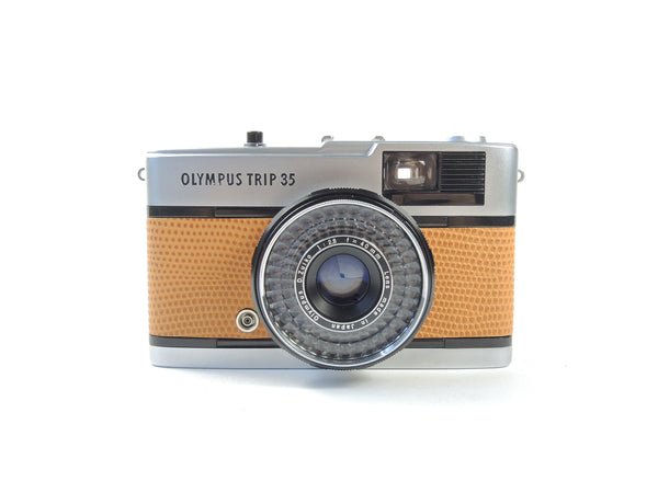 Olympus Trip 35 - Late in Tan Lizard cowhide leather
