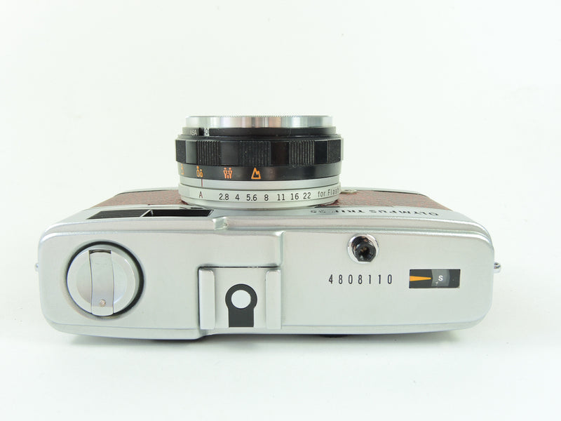 Olympus Trip 35 - Late in Wine Red Cowhide Leather